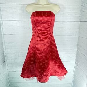VTG Gunne Sax red polka dot Women dress size 1 retro romantic prom coquette gala